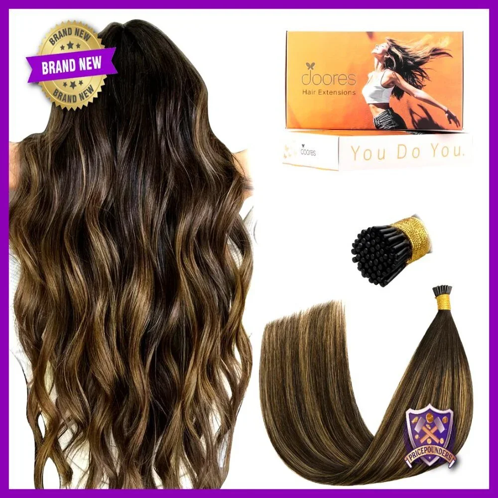 18 Inch Real Human Hair I Tip Extensions, 50g Cold Fusion Technology
